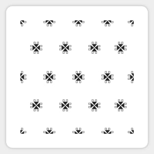 Black seamless ethnic rectangle pattern Sticker